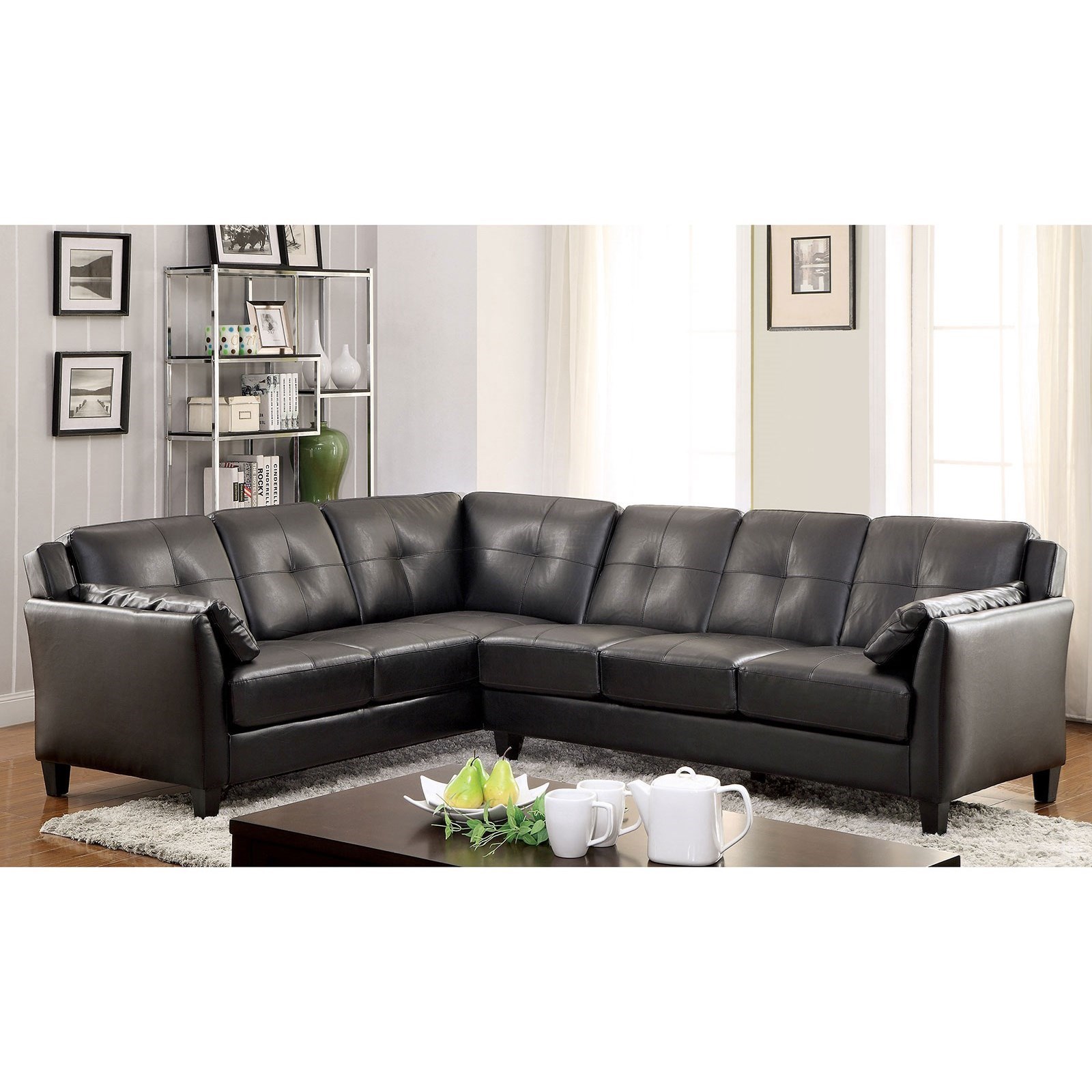 Value city hot sale black sectional